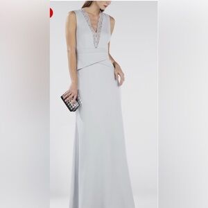 BCBG MAX AZRIA HAZE ALYZA DEEP V LACE INSERT DRESS size 6